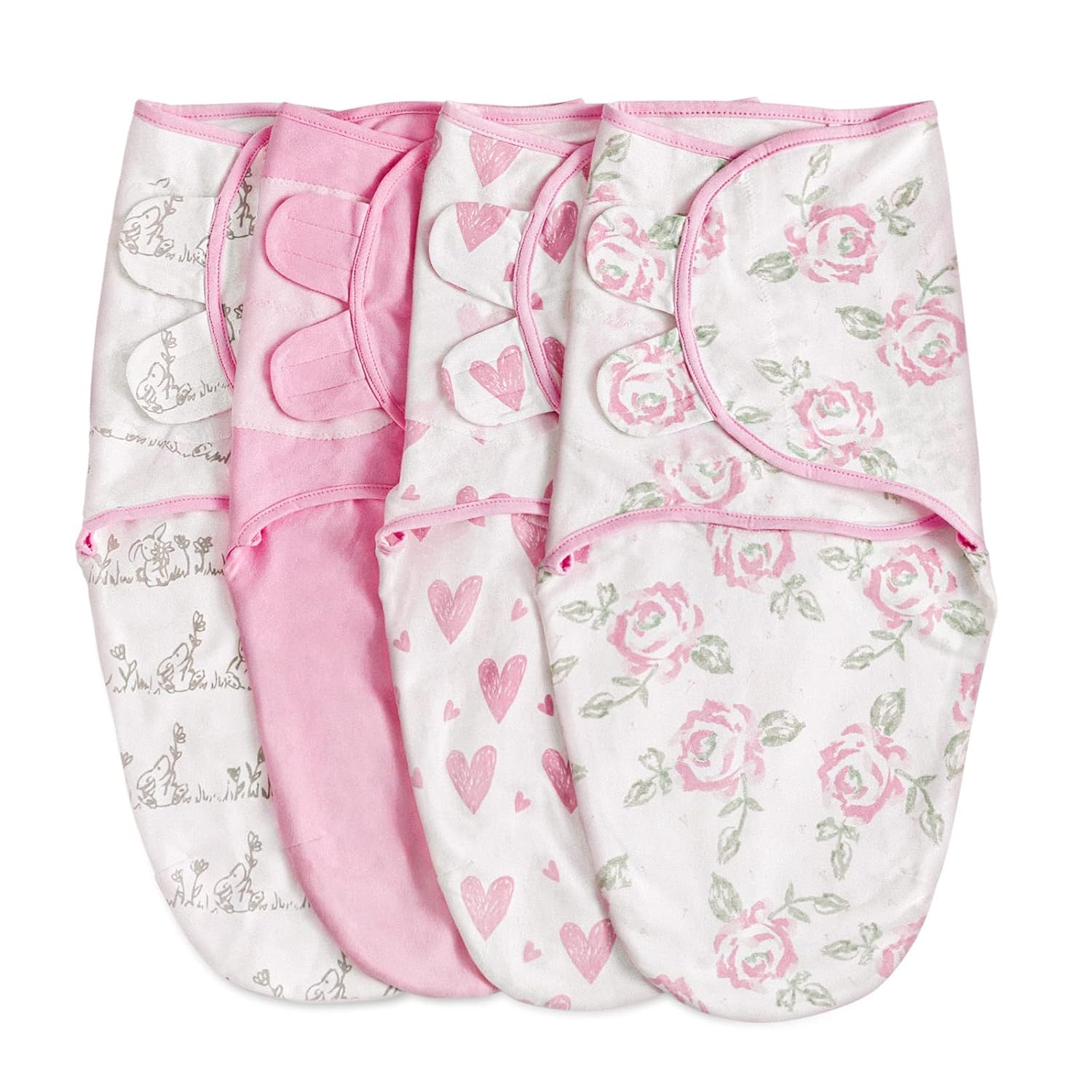 Four Pack Newborn Swaddle Blanket Set