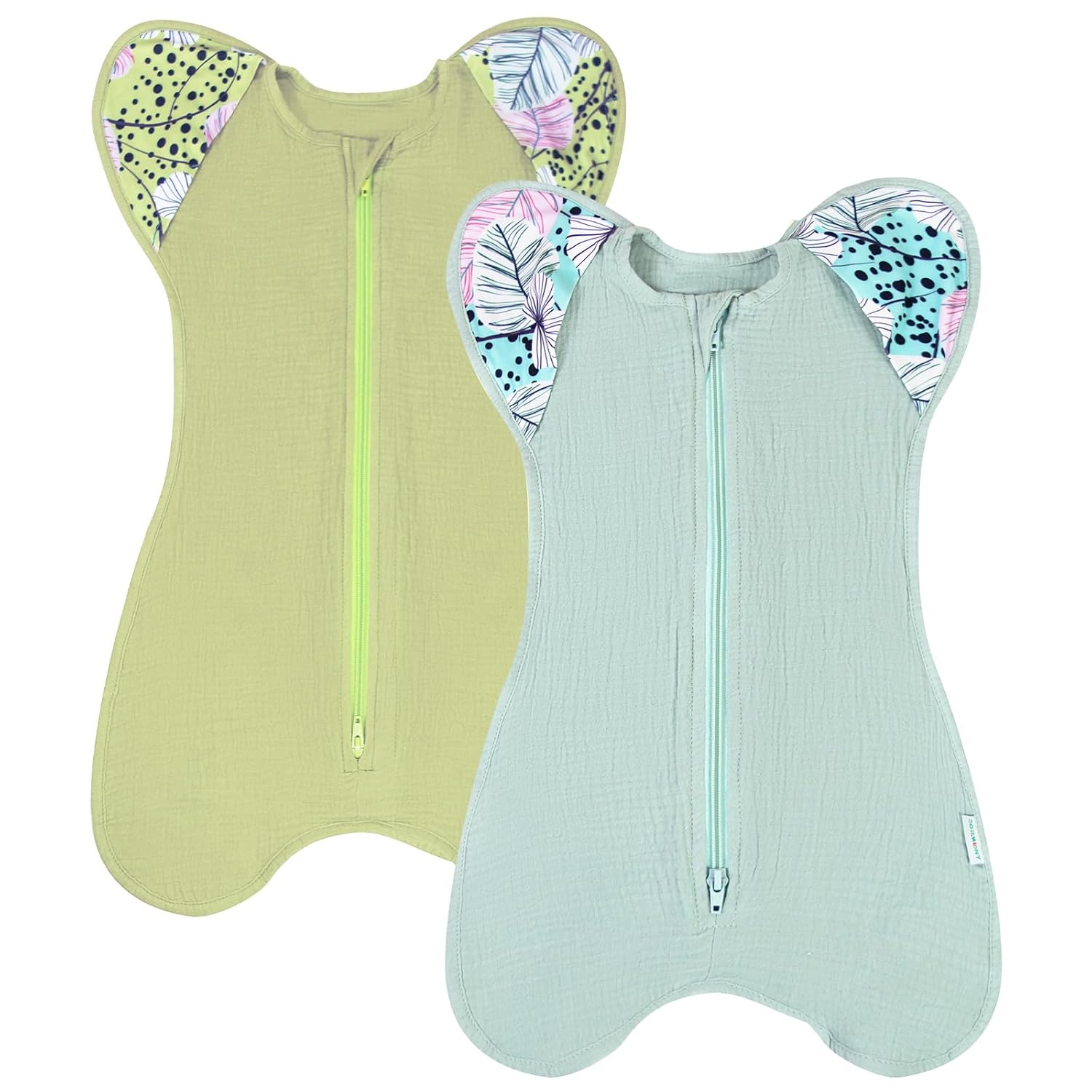 Cotton Swaddle Sleep Sack with Adjustable Wings and Zipper