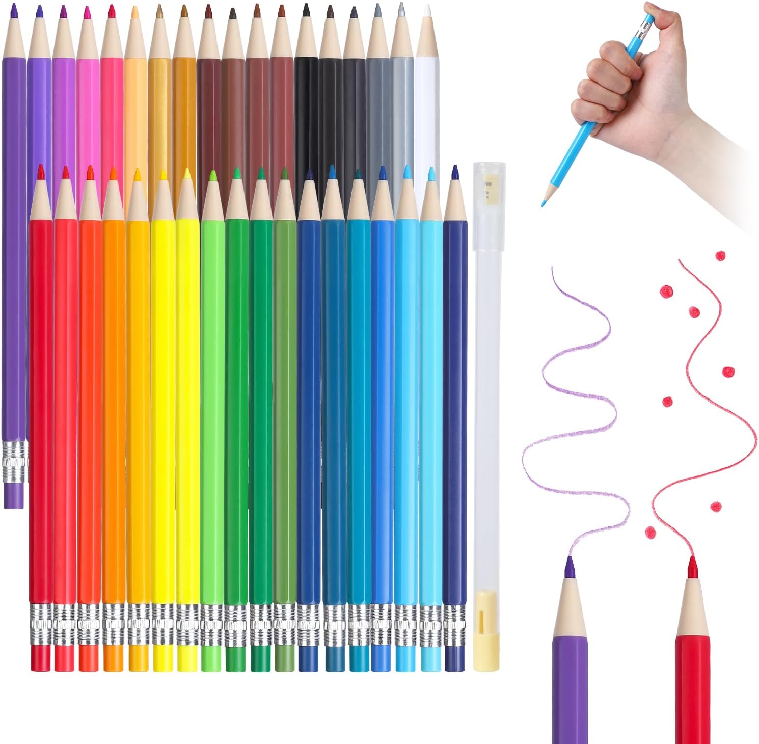 Colored Pencils with Eraser for Kids Writing