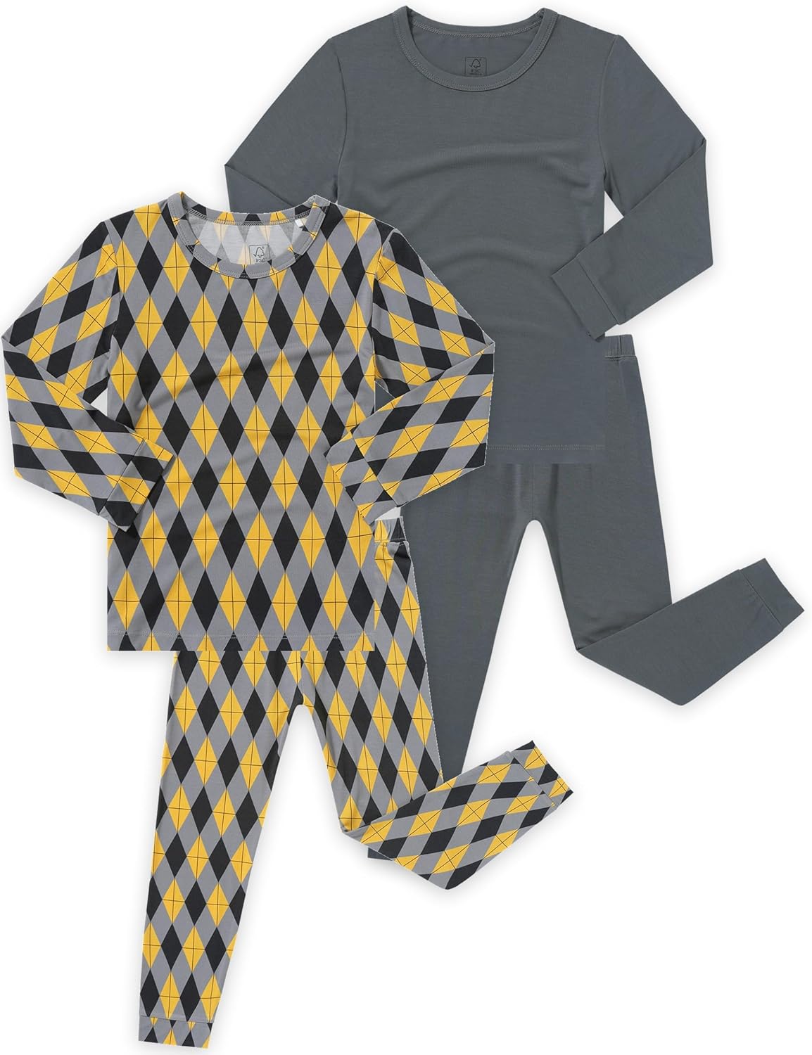 Bamboo Viscose Geometric Print Pajama Set for Kids