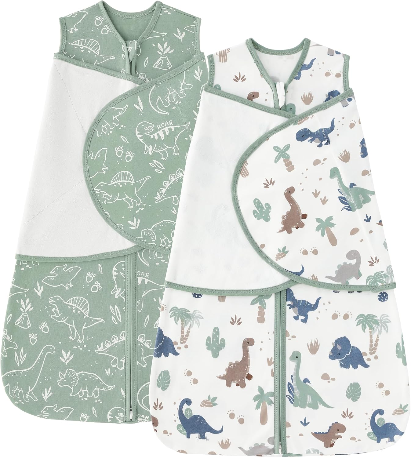 Cotton Swaddle with Hook and Loop Wings and Zipper
