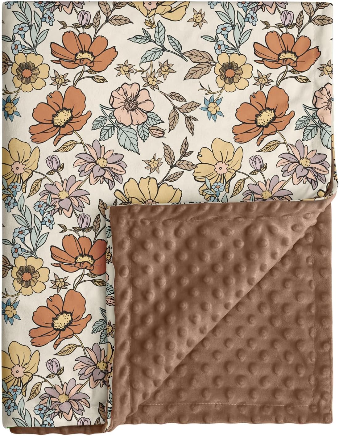 Fleece Baby Blanket with Thermal Dotted Backing